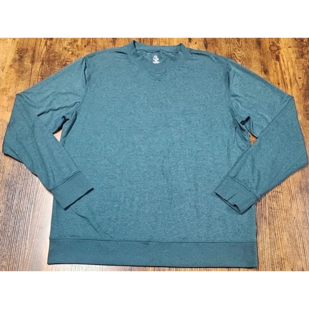 Rhoback Pace Performance Crew Men's XL Blue Teal ButterFlex Sweatshirt